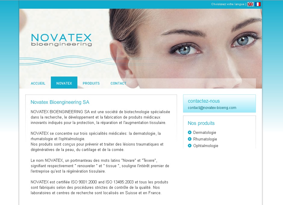 Création du site internet Novatex