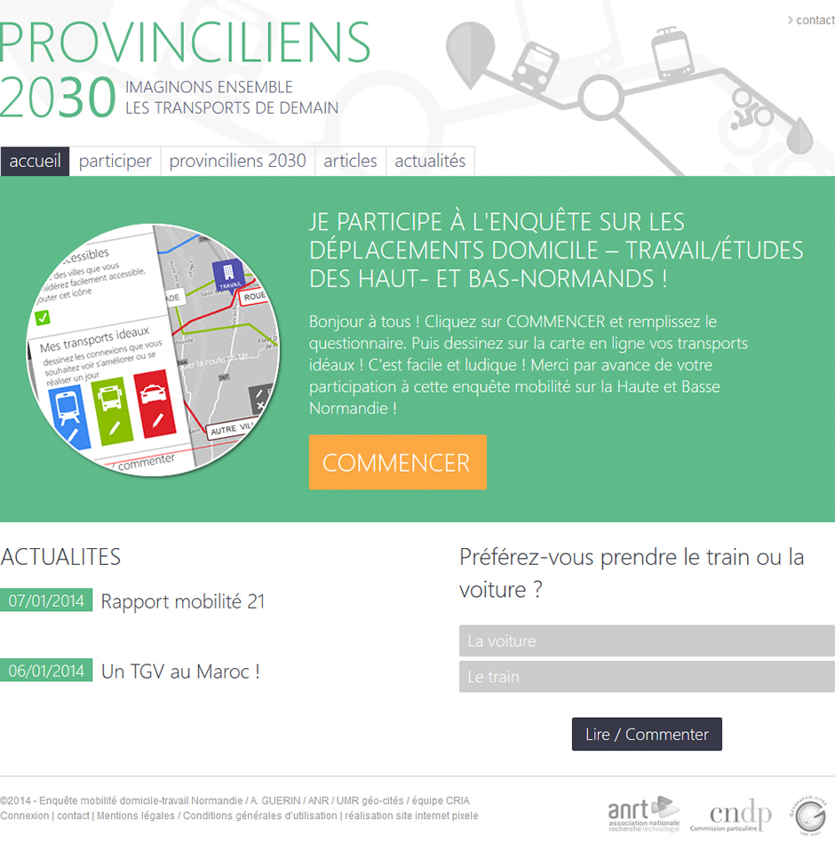 Création du site internet Provinciliens 2013