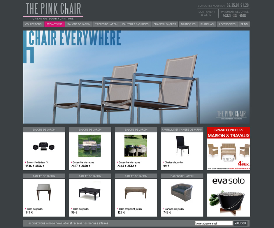 Création du site internet The Pink Chair